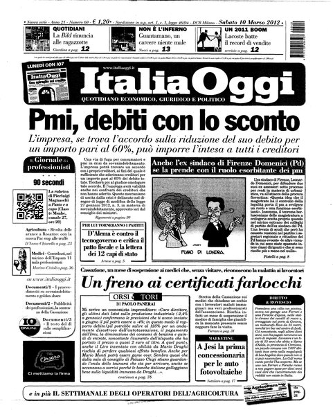 Italia oggi : quotidiano di economia finanza e politica